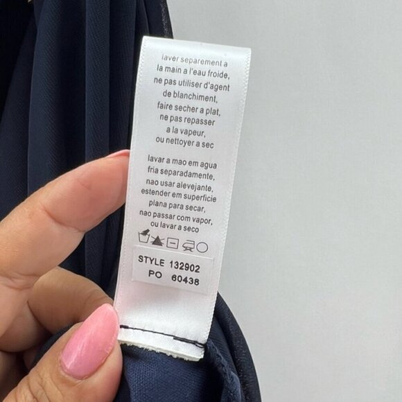 Alex Evenings - Women's Long Cold Shoulder Dress - Navy Blue. Size: 12. NWT - Picture 9 of 16